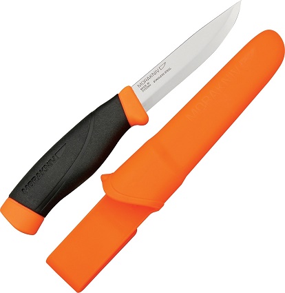 Mora Companion Clipper Fixed Blade Knife, Black/Orange, 10081