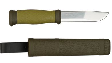 Morakniv 2000 Fixed Blade Knife, Stainless, OD Green, 10629