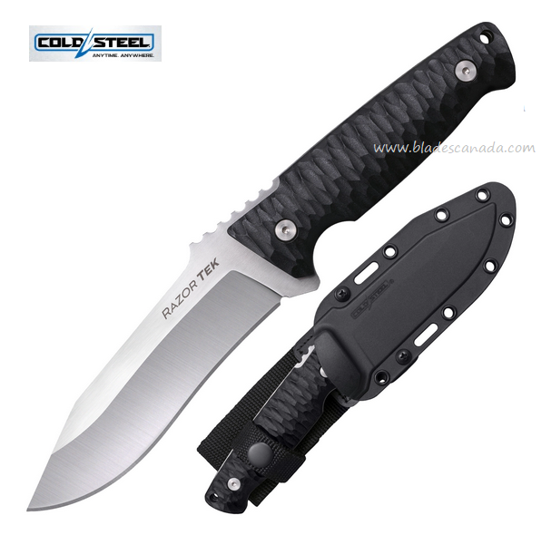 Cold Steel Razor Tek Fixed Blade Knife, 4116 Steel 5", GFN Black, FX-5RZR