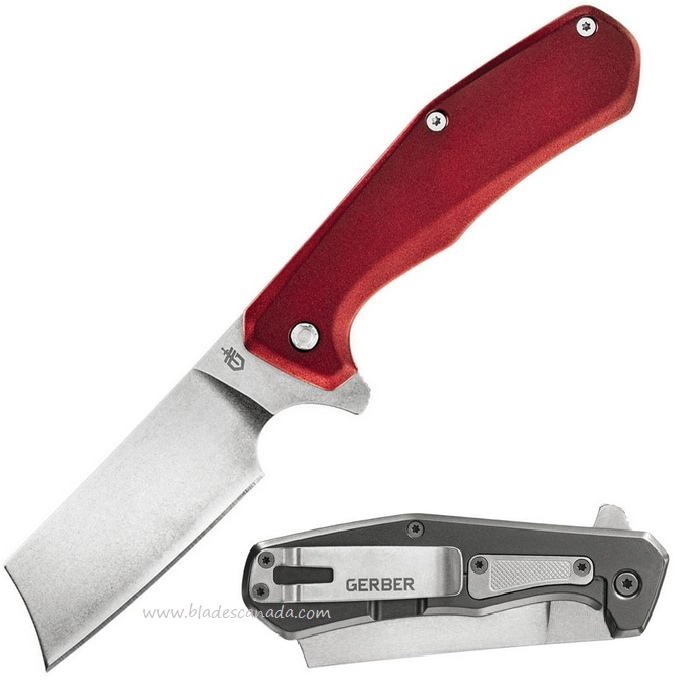 Gerber ASADA Flipper Framelock Knife, Aluminum Red/Stainless, G1805