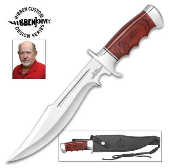 Gil Hibben Legionnaire Bowie II Fixed Blade Knife, Leather Sheath, GH5068