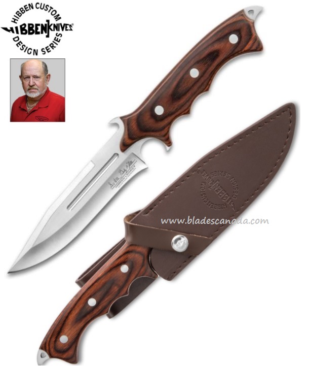 Gil Hibben Legacy Combat Fighter II Fixed Blade Knife, Leather Sheath, GH5072