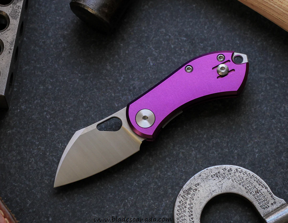 GiantMouse ACE Nibbler Folding Knife, N690 Satin, Aluminum Purple, NIBBLER-ALU-PURPLE
