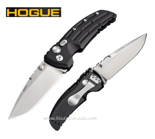 Hogue EX-01 Folding Knife, 154CM Drop Point 3.5", Aluminum Black, 34170