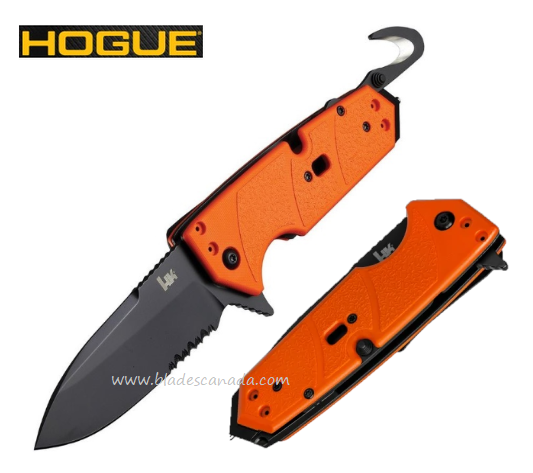 Heckler & Koch by Hogue, Karma First Response Flipper Folding Knife, 154CM, G10 Orange, 54214