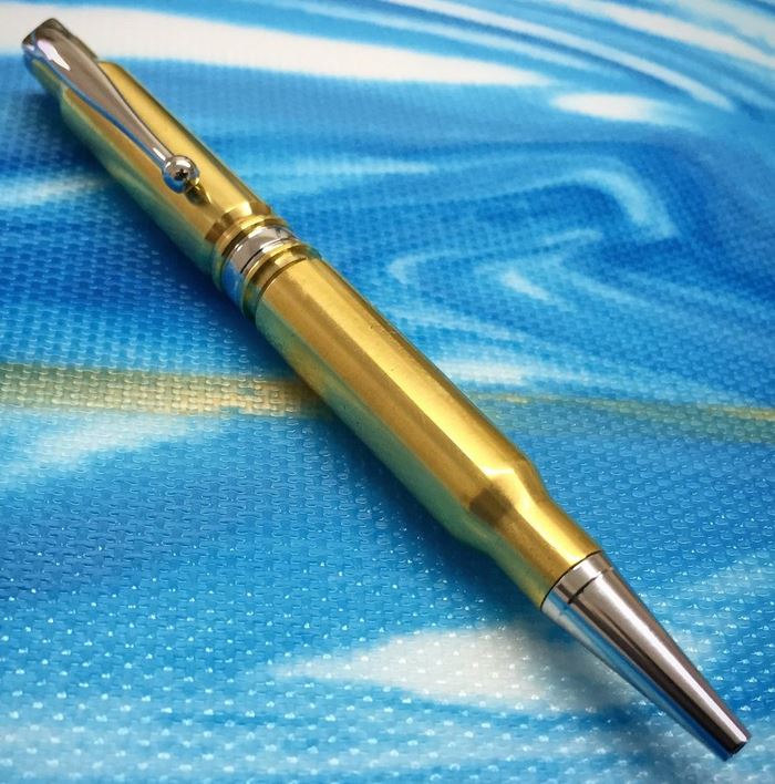 High Caliber 308 Brass Pen - Chrome