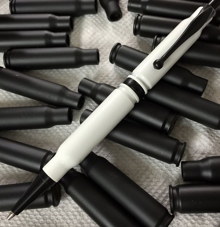 High Caliber 308 White Cerakoted Pen - Black - Click Image to Close