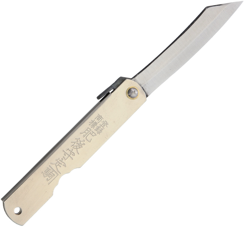 Nagao Higonokami 04SL Slipjoint Folding Knife, SK Steel, Stainless Silver - Click Image to Close