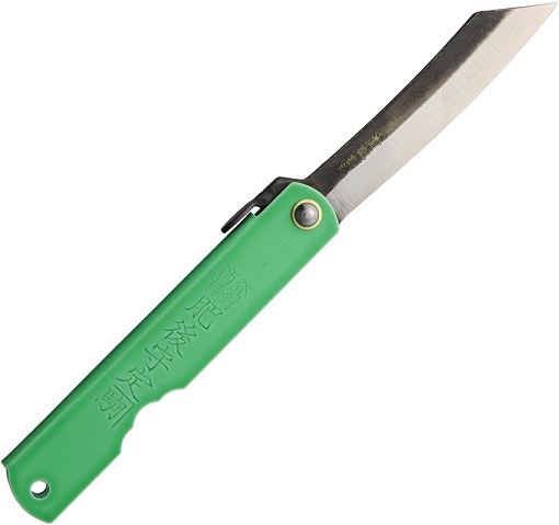 Nagao Higonokami No.6 Slipjoint Folding Knife, Green Edition, Blue Steel