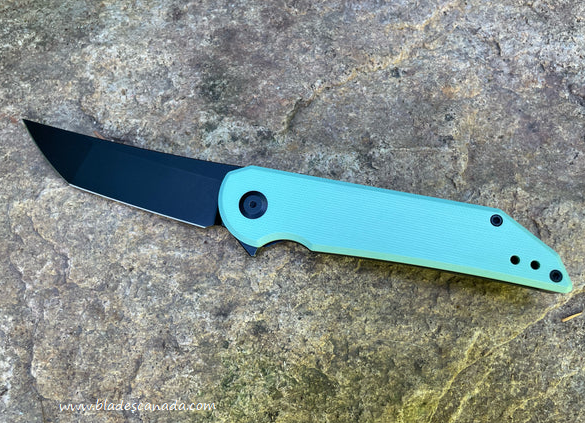 Hoback Radford Flipper Framelock Knife, CPM 20CV DLC, Ti/G10 Tiffany Blue