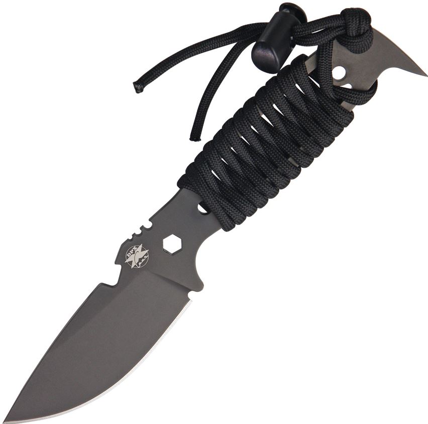 DPX HEST II Assault Fixed Blade Knife, Niolox Steel, Paracord Wrap, Cordura Sheath, HSX020