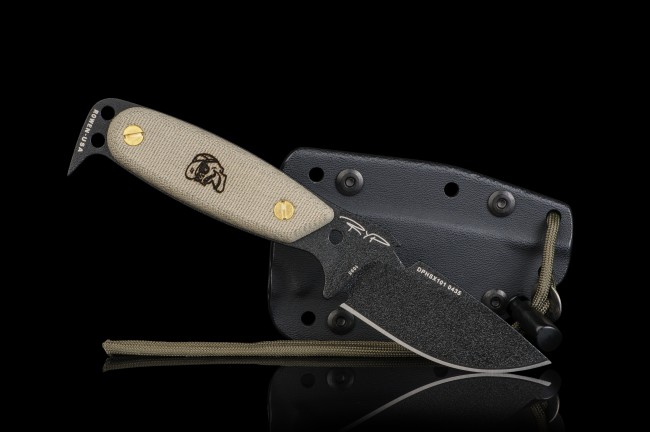 DPX HEST Original Fixed Blade Knife, 1095 Carbon, Micarta Black, Kydex Sheath, HSX101
