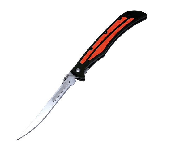 Havalon Baracuta Edge Fillet Folding Knife, Orange Handle, 127EDGE