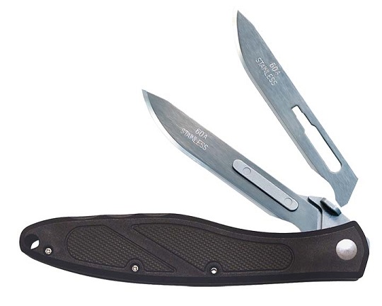 Havalon Piranta-Z Folding Knife, Black Handle, 60AZ