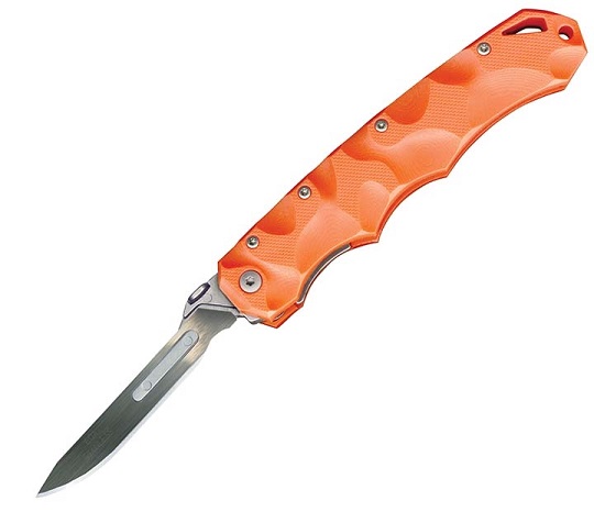 Havalon Piranta Stag Folding Knife, Blaze Orange, 60ASTAGO