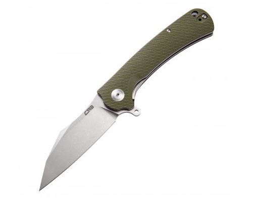 CJRB Knives Talla Curve Flipper Folding Knife, D2, Green G-10, J1901GNC
