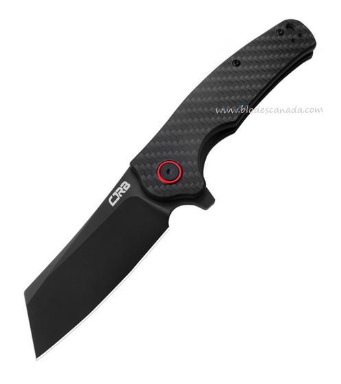 CJRB Crag Flipper Folding Knife, AR-RPM9 Black, Carbon Fiber, J1904-BCF