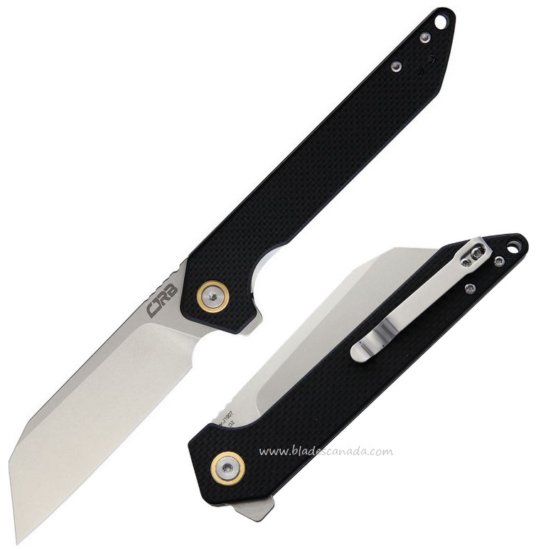 CJRB Rampart Flipper Folding Knife, D2, G10 Black, J1907BKF