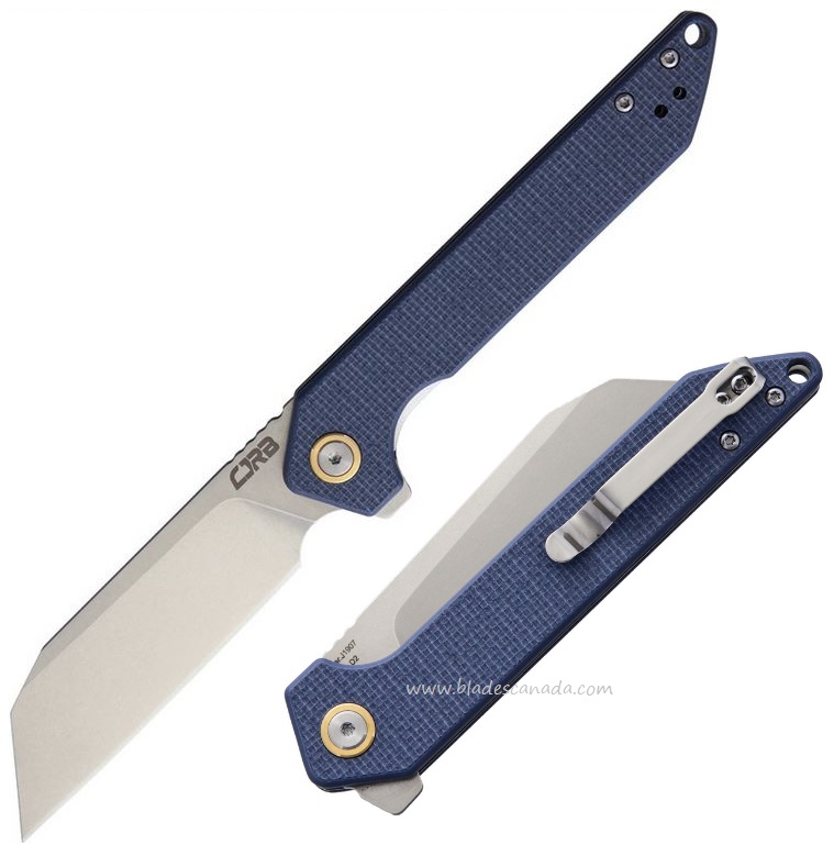CJRB Rampart Flipper Folding Knife, D2, G10 Blue/Grey, J1907GYF