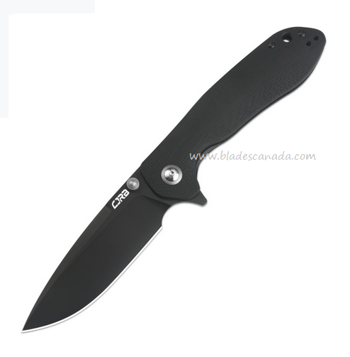 CJRB Scoria Flipper Folding Knife, AR-RPM9 Black, G10 Black, J1920-BBK
