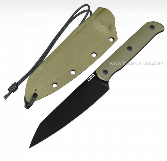 CJRB Silax Fixed Blade Knife, AR-RPM9 Black, G10 Green, Hard Sheath, J1921B-BGN