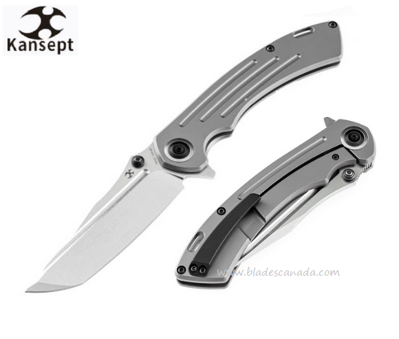 Kansept Pretatout Flipper Framelock Knife, CPM S35VN Tanto, Titanium, K1032T1
