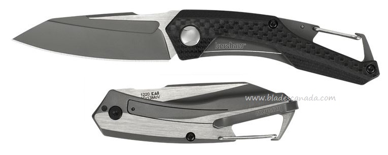 Kershaw Reverb Framelock Folding Knife, Two-Tone Blade, G10/Carbon Fiber, K1220