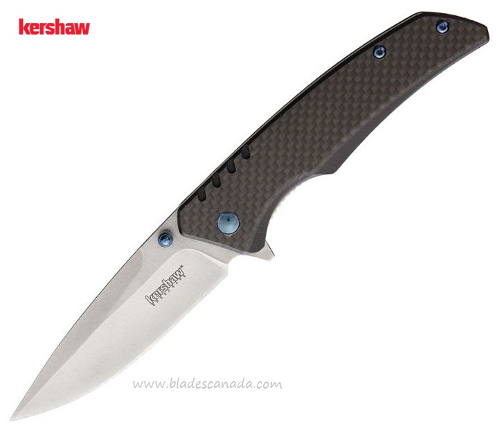 Kershaw Halogen Flipper Folding Knife, Assisted Opening, Carbon Fiber/G10 , K1336