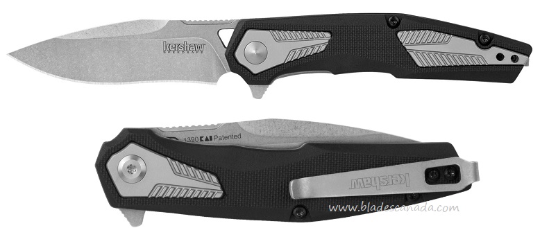 Kershaw Tremolo Flipper Folding Knife, Assisted Opening, GFN Black, K1390 - Click Image to Close