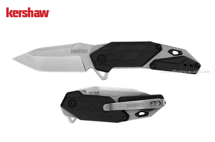 Kershaw Jetpack Flipper Folding Knife, Assisted Opening, Steel/GFN, K1401