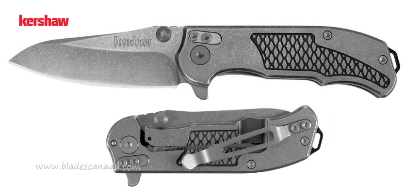Kershaw Hinderer Agile Flipper Framelock Knife, Assisted Opening, Stainless Handle, K1558 - Click Image to Close
