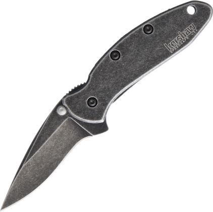 Kershaw Chive Flipper Framelock Knife, Assisted Opening, 420HC Steel, Stainless Handle, K1600BLKBW