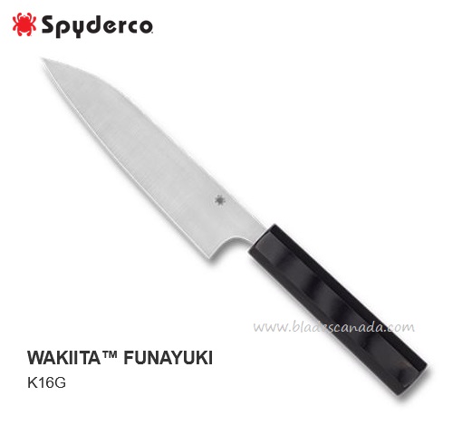 Spyderco Wakita Funayuki Kitchen Knife, CTS BD1N Steel, G10 Handle, K16GP