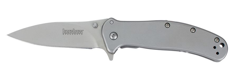 Kershaw Zing SFlipper Folding Knife, Assisted Opening, Stainless Handle, K1730SS