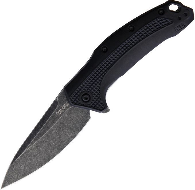 Kershaw Link Flipper Folding Knife, Assisted Opening, 420HC Steel, GFN Black, K1776BW