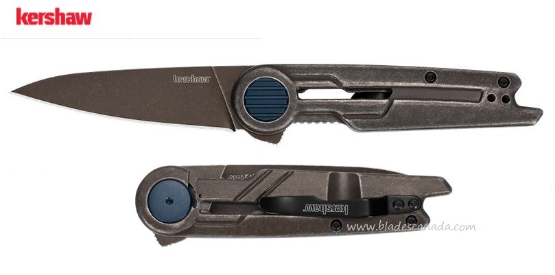 Kershaw Parsec Framelock Flipper Knife, Stainless Brown Handle, K2035