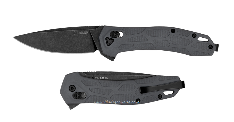 Kershaw Covalent Flipper Folding Knife, D2 Blackwash, GFN Grey, K2042
