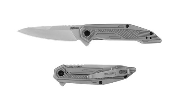 Kershaw Terran Framelock Flipper Knife, Assisted Opening, Stainless Handle, K2080