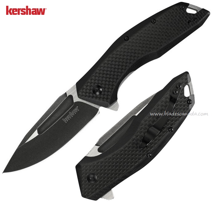 Kershaw Flourish Flipper Folding Knife, Assisted Opening, G10/Carbon Fiber, K3935