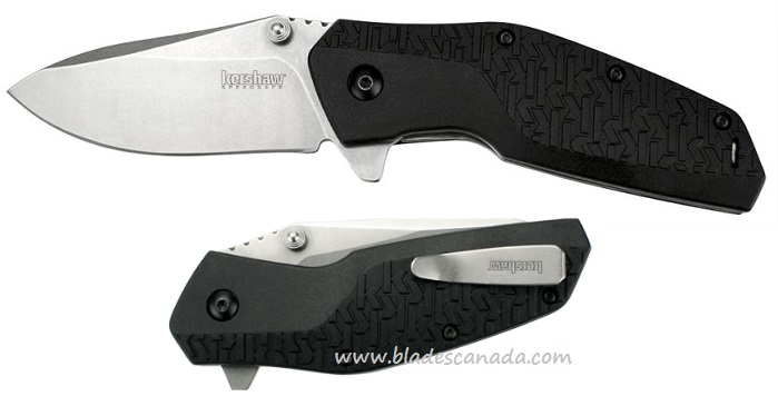 Kershaw Swerve Flipper Folding Knife, Assisted Opening, FRN Black, K3850
