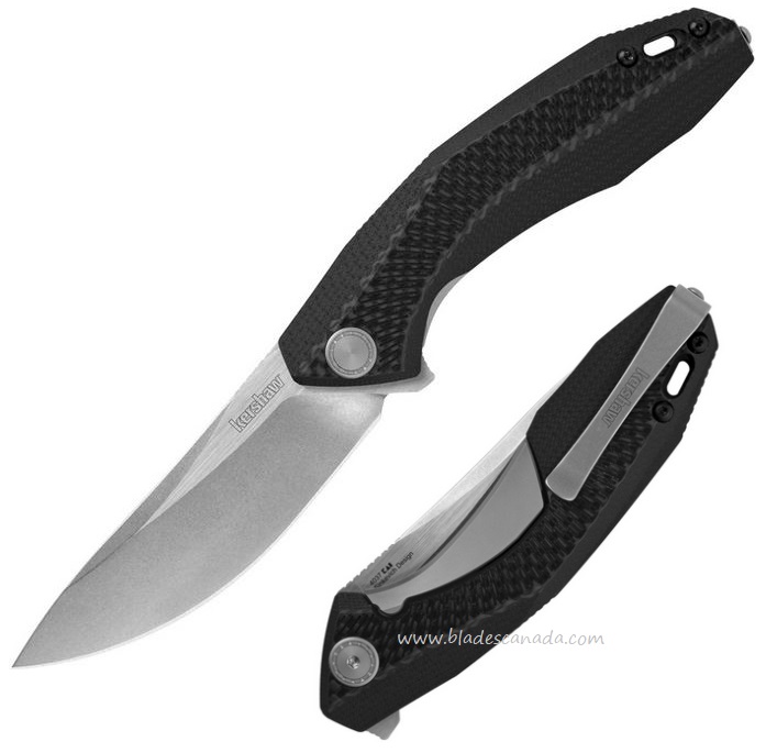 Kershaw Tumbler Flipper Folding Knife, D2 Steel, G10/Carbon Fiber, K4038