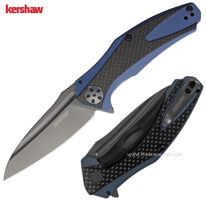 Kershaw Natrix KVT Flipper Folding Knife, G10 Blue/Carbon Fiber Edition, K7007CF - Click Image to Close