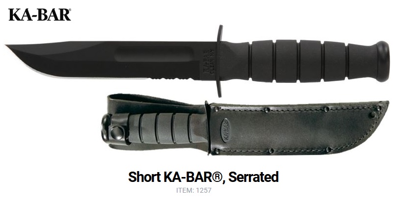 Ka-Bar Short Fixed Blade Knife, 1095 Cro-Van, Leather Sheath, Ka1257 - Click Image to Close