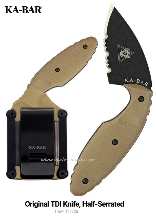 Ka-Bar TDI Law Enforcement Fixed Blade Knife, AUS 8A, Hard Sheath, Ka1477CB