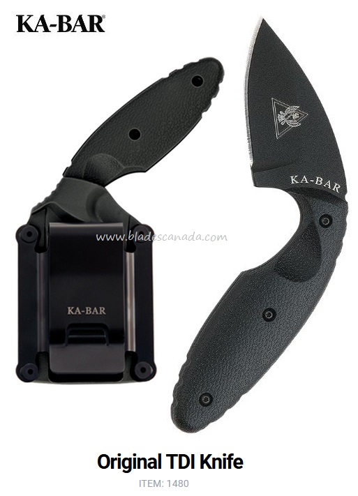 Ka-Bar TDI Law Enforcement Fixed Blade Knife, AUS 8A, Hard Sheath, Ka1480