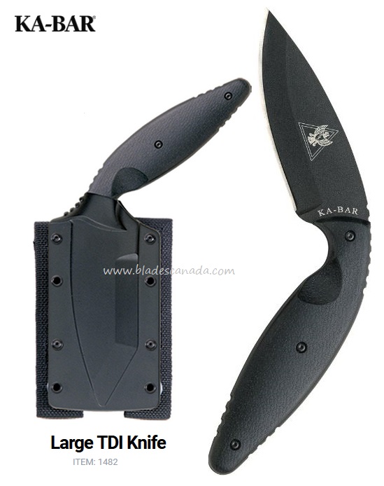 Ka-Bar TDI Duty Fixed Blade Knife, AUS 8, Hard Sheath, 1482