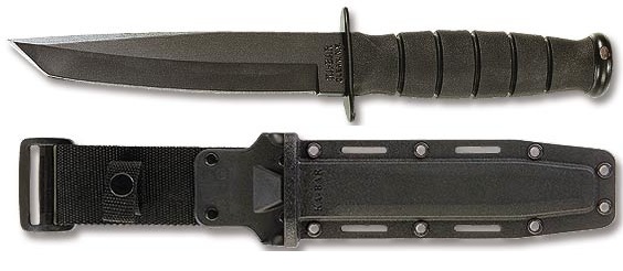 Ka-Bar Short Tanto Fixed Blade Knife, 1095 Cro-Van, Hard Sheath, Ka5054
