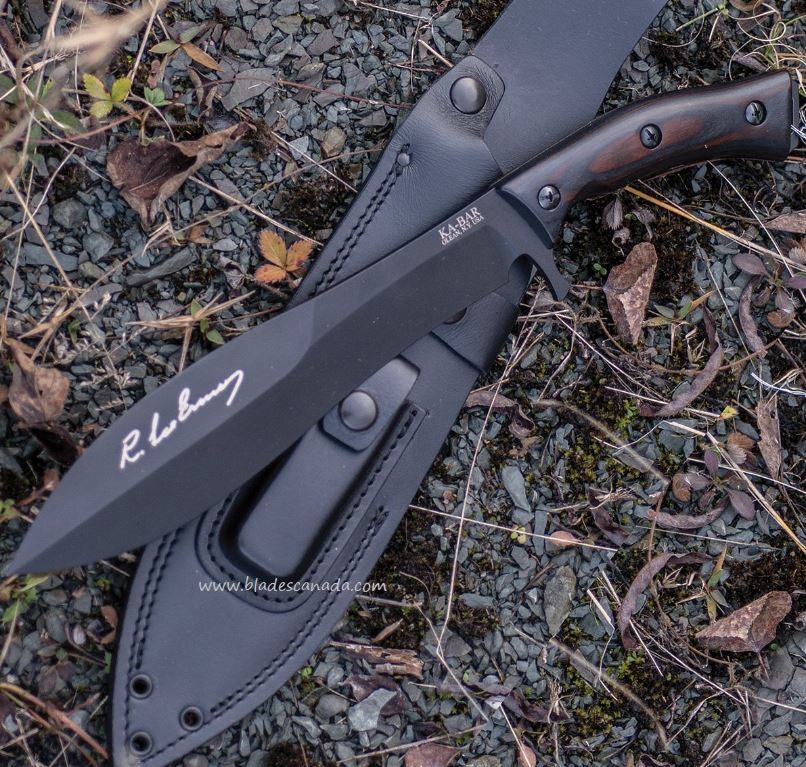 Ka-Bar Gunny Fixed Blade Knife, 1095 Cro-Van, Leather Sheath, Ka5300