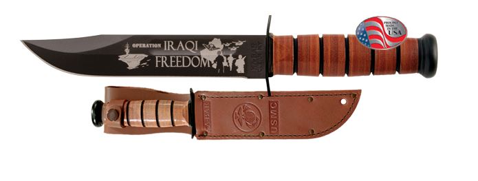 Ka-Bar USMC Operation Iraqi Freedom Commemorative Knife, 1095 Cro-Van, Ka9128