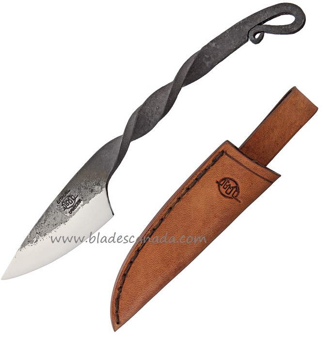 Citadel Twisted Small Fixed Knife, DBH7 Steel, Leather Sheath, KC4206